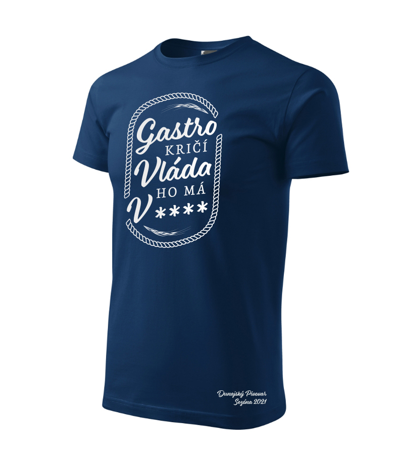 Pánske tričko "Gastro kričí..." modré, veľkosť L