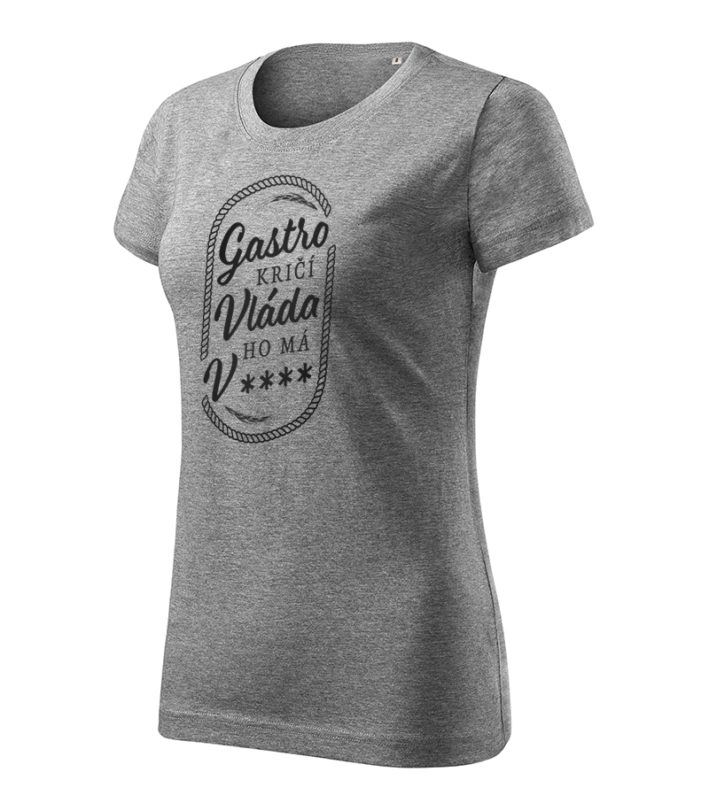 Dámske tričko "Gastro kričí..." šedé, veľkosť S